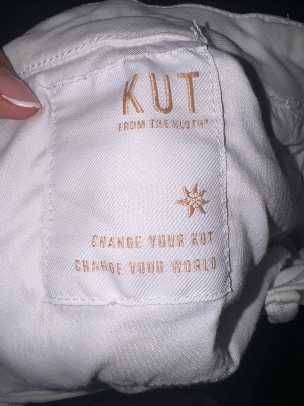 KUT From The Kloth Meg Fab Ab High Rise Wide Leg White Jeans Raw Hem Size 8 - Picture 7 of 7